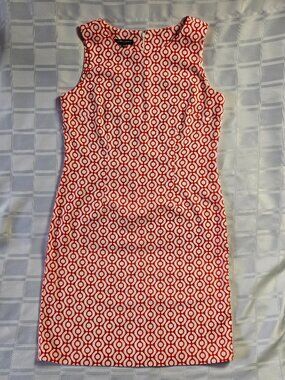 MARIO SERRANI ITALY WOMEN'S DRESS SIZE MEDIUM DESIGNER FASHION WEAR RED WHITE
